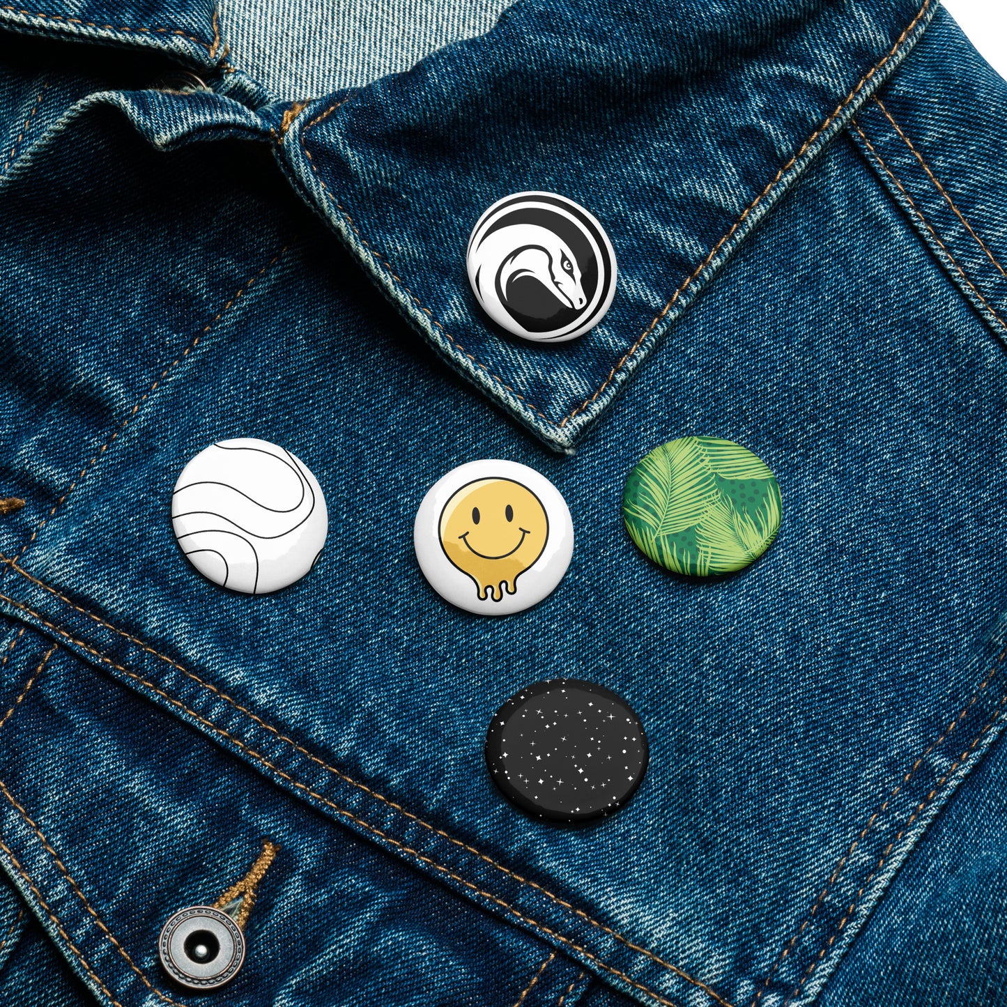 Set of pin buttons