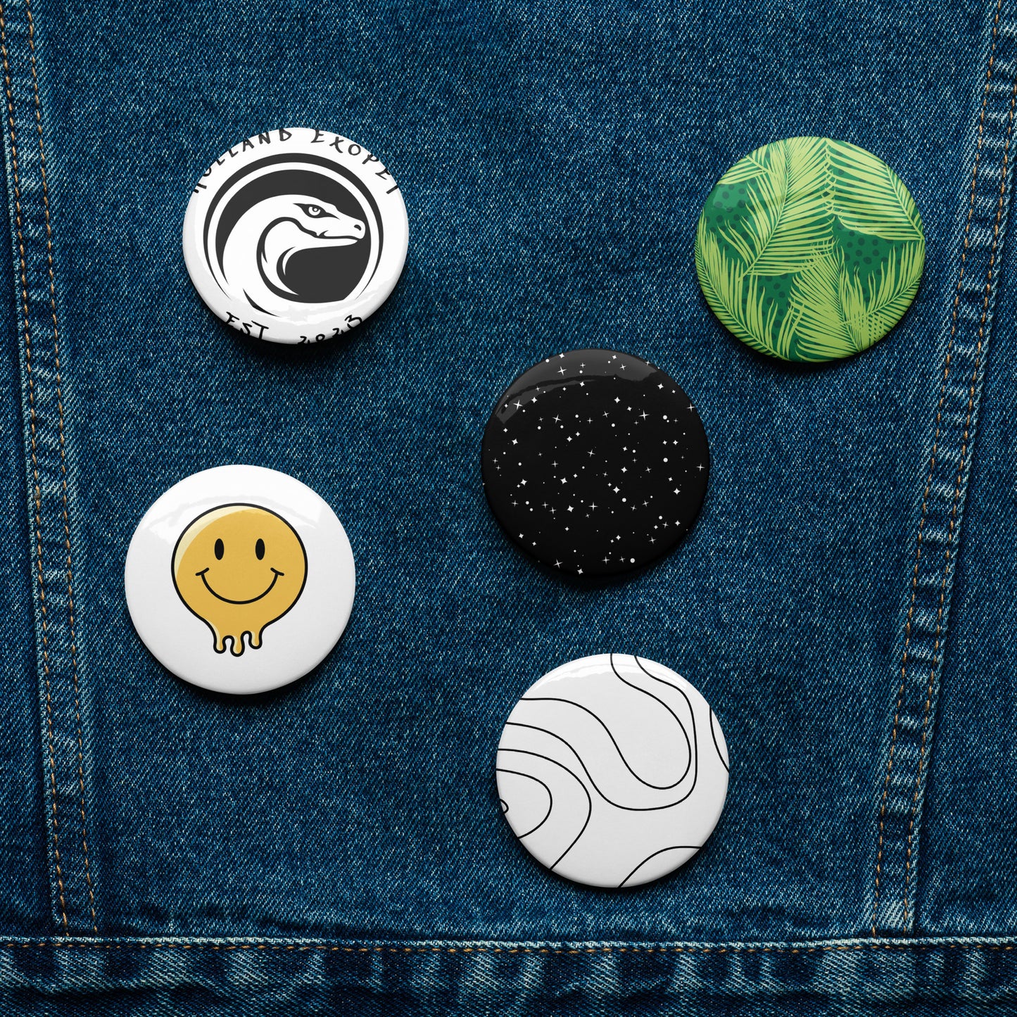 Set of pin buttons